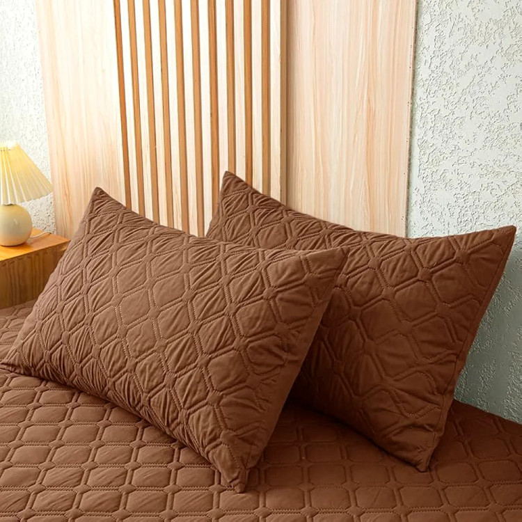 کاور ضدآب و دکوراتیو تشک خوشخواب سایز ۱۸۰ قهوه ای