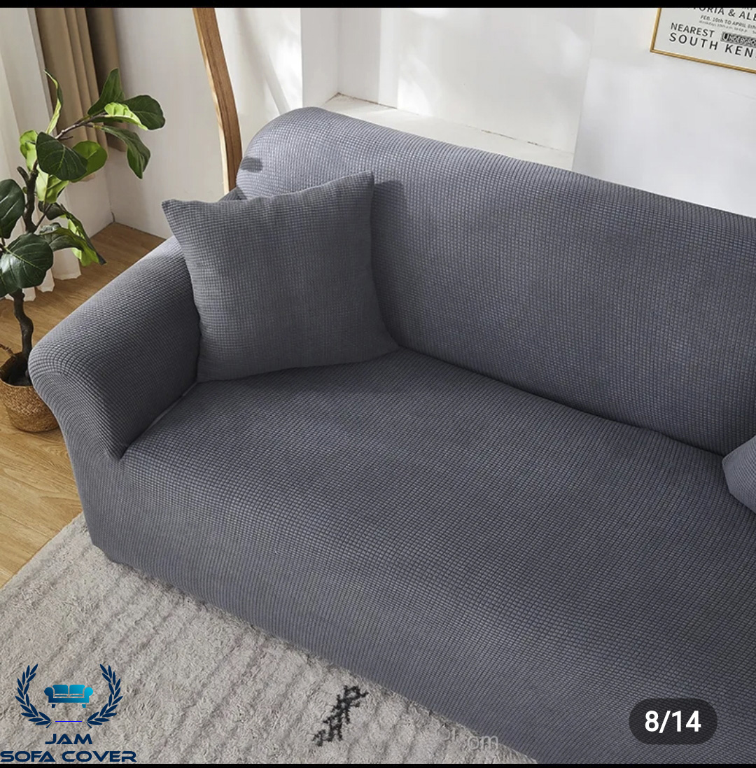 کاور 3 نفره رنگ طوسی تیره وارداتی ژاکارد