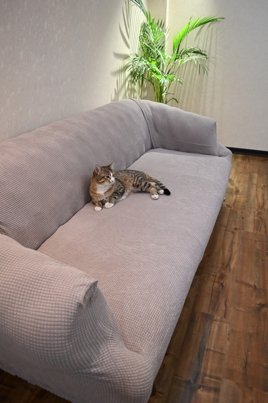 کاور مبل 7 نفره کشی خاکستری مقاوم در برابر آسیب حیوانات خانگی